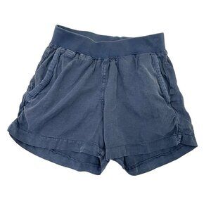Faherty Linen Blend Pull On Shorts Pockets Lightweight Washed Blue size XS